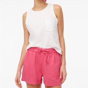 J Crew Drawstring Linen Blend Shorts 4” Magenta Medium NWT